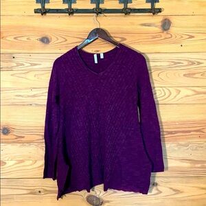 Beatrix Purple V Neck Sweater Size Small